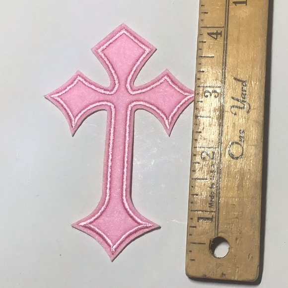 4” pink cross iron on patch - Picture 2 of 2